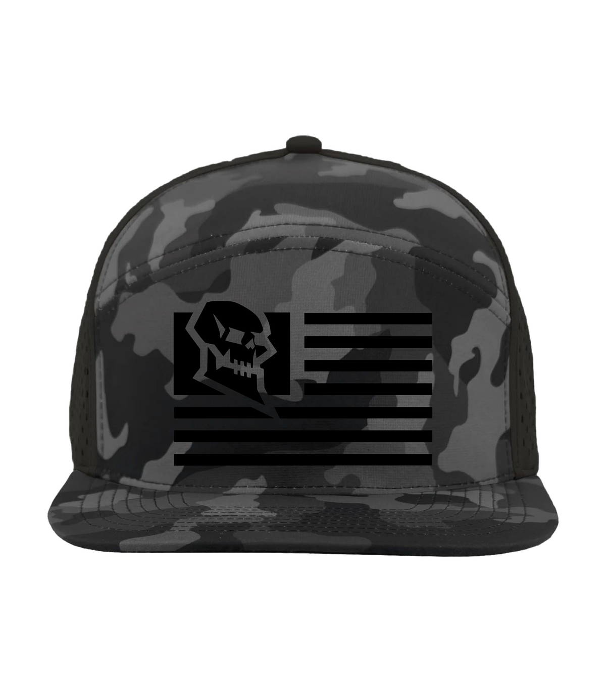 BEARD SKULL FLAG | Flat Brim Snapback Hat