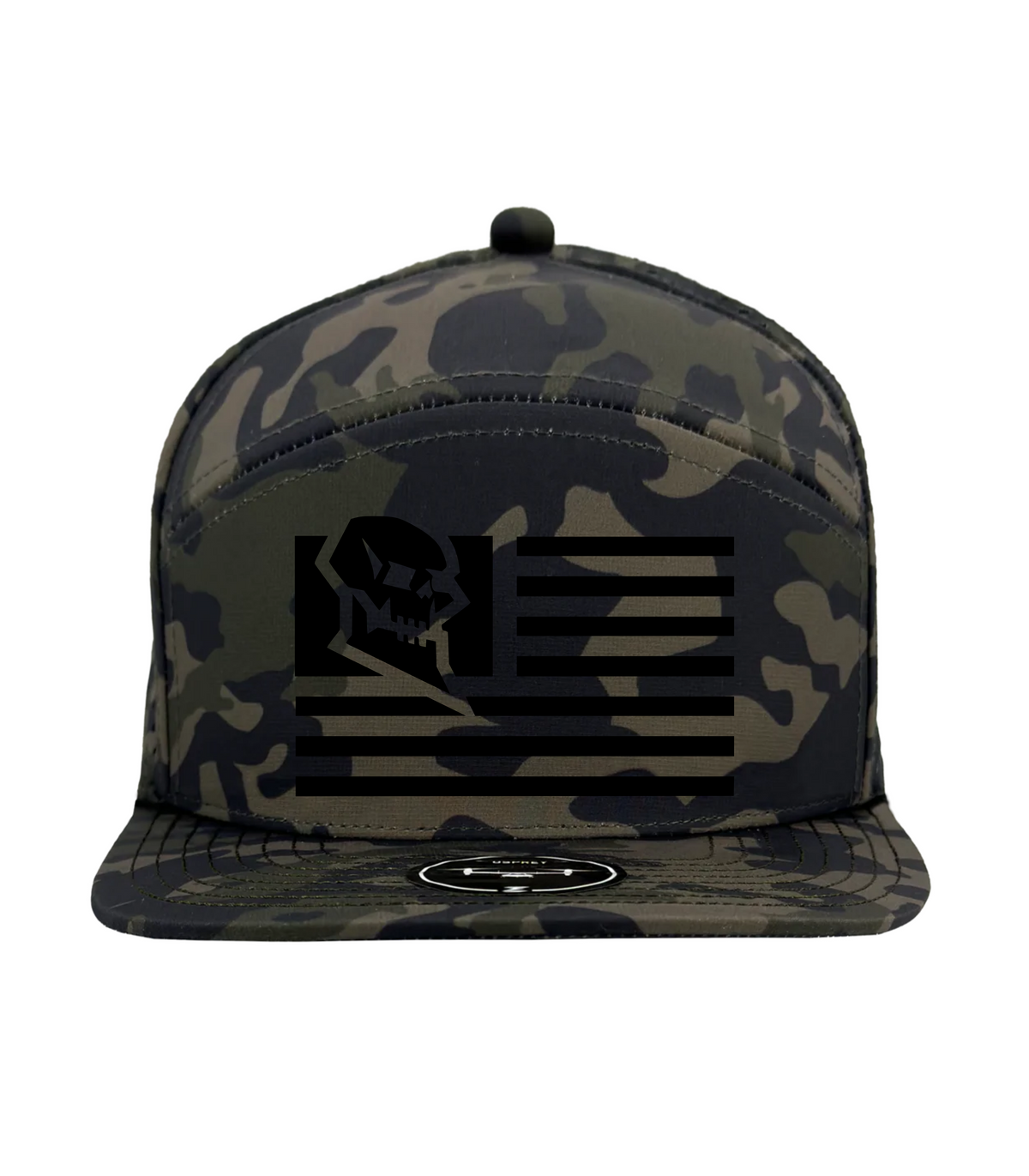 BEARD SKULL FLAG | Flat Brim Snapback Hat