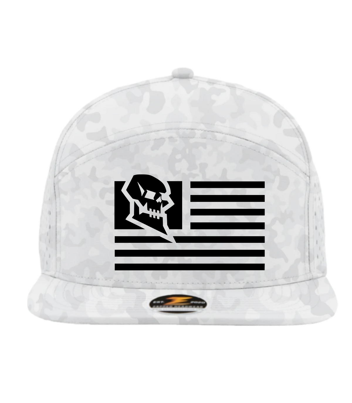 BEARD SKULL FLAG | Flat Brim Snapback Hat