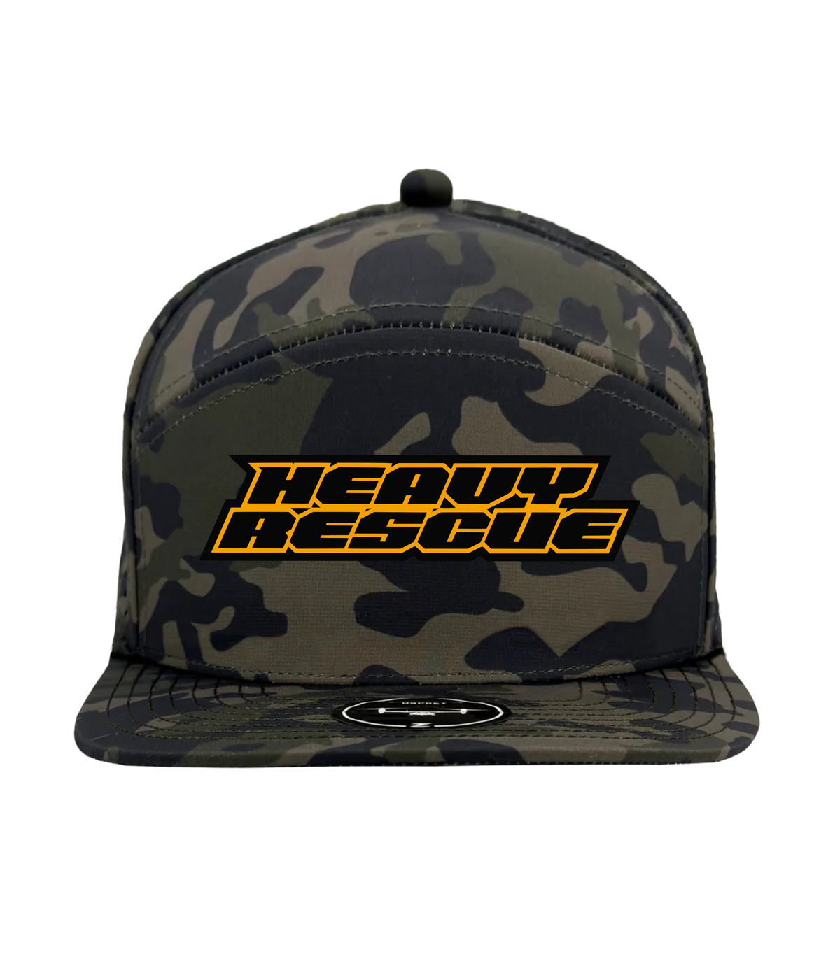 HEAVY RESCUE | 6-Panel Flat Brim Snapback Hat