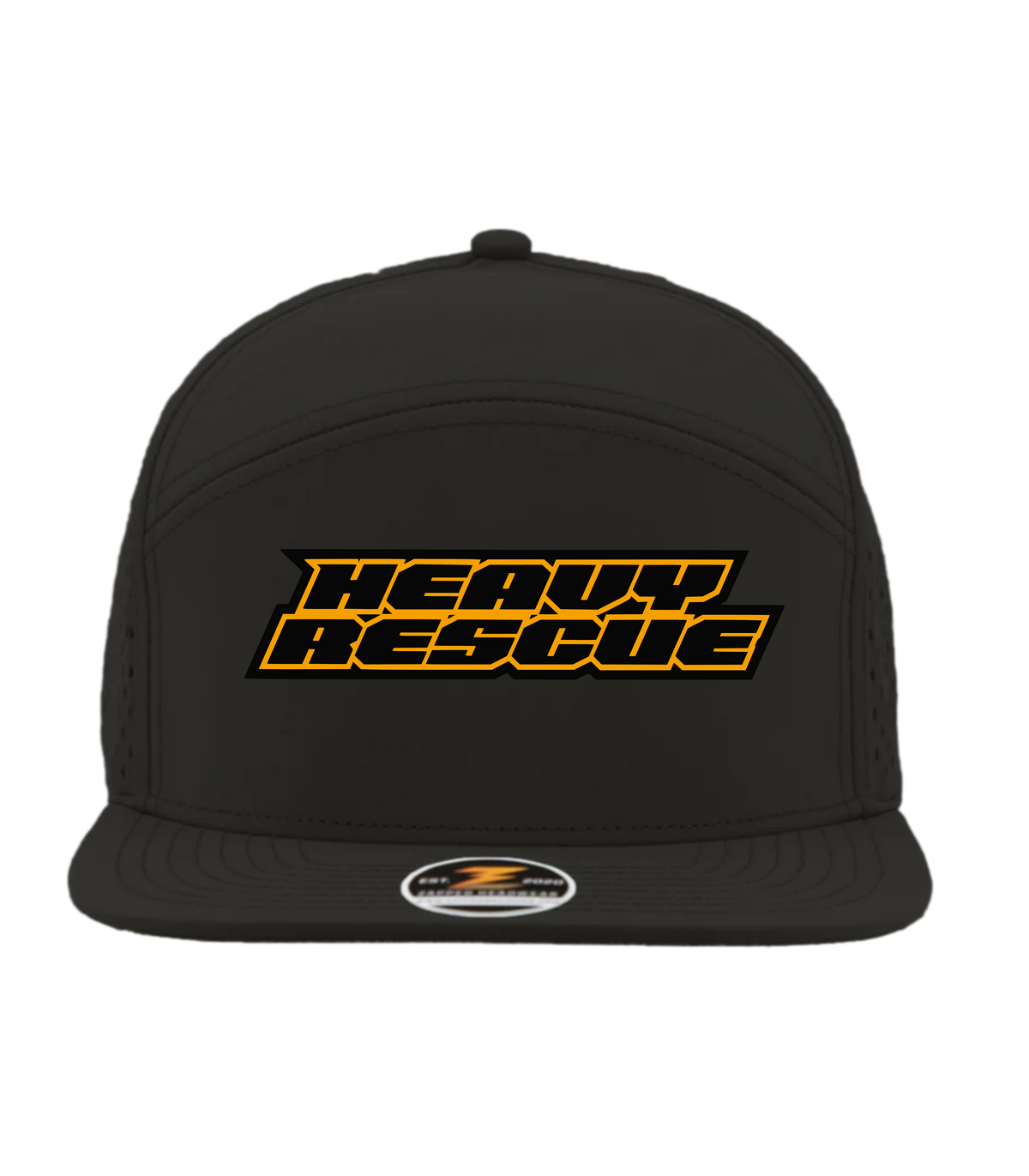 HEAVY RESCUE | 6-Panel Flat Brim Snapback Hat