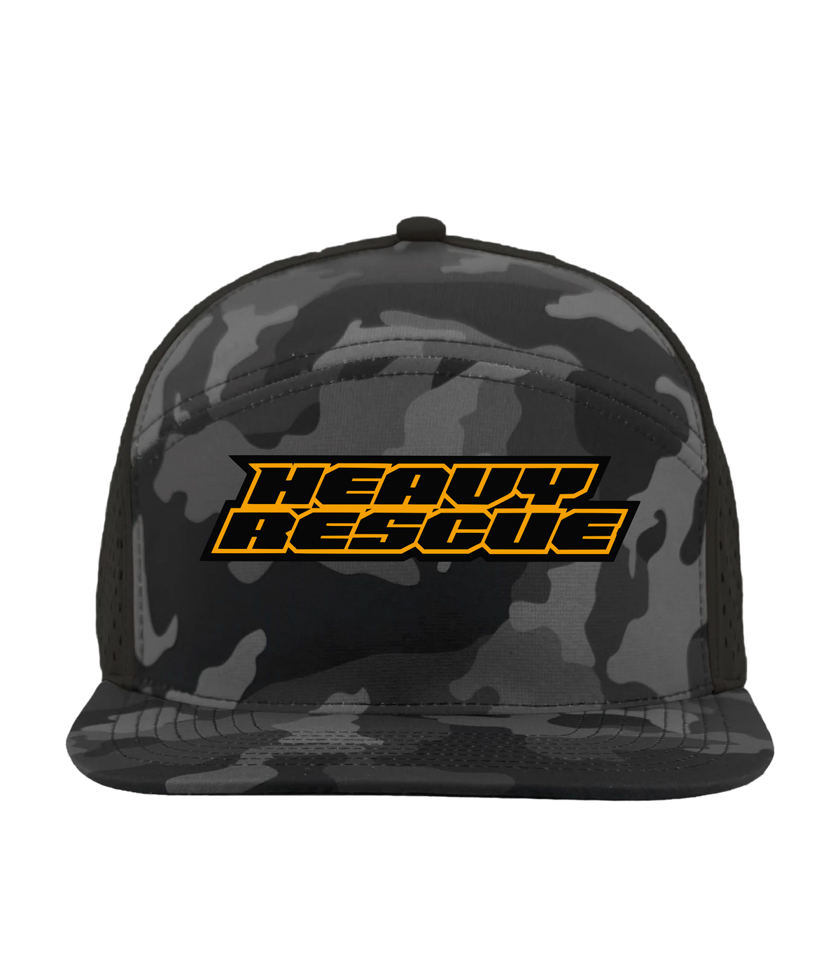 HEAVY RESCUE | 6-Panel Flat Brim Snapback Hat