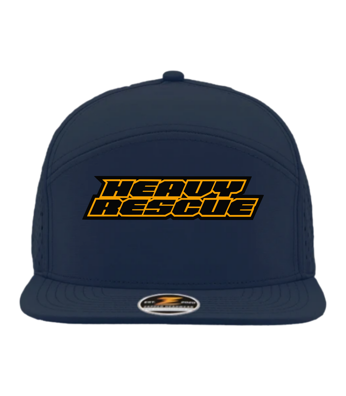 HEAVY RESCUE | 6-Panel Flat Brim Snapback Hat