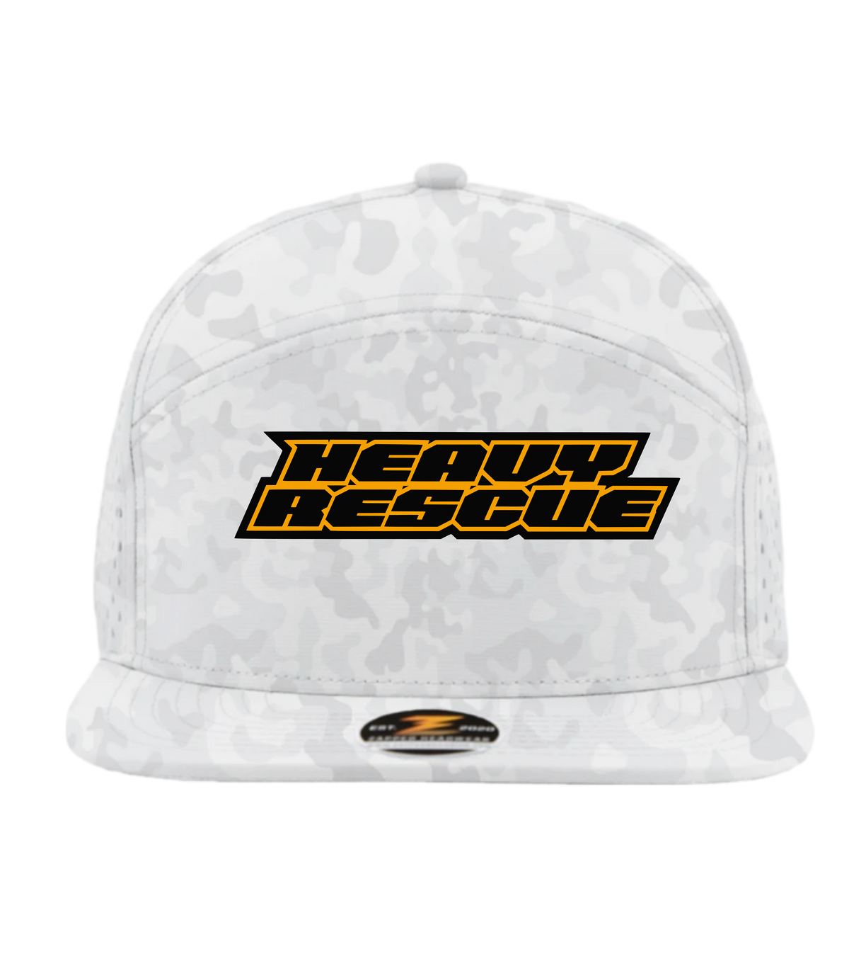 HEAVY RESCUE | 6-Panel Flat Brim Snapback Hat