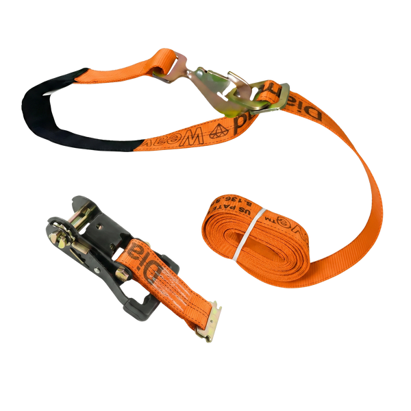 E Track Ratchet with Snap Hook Axle Strap Diamond Weave