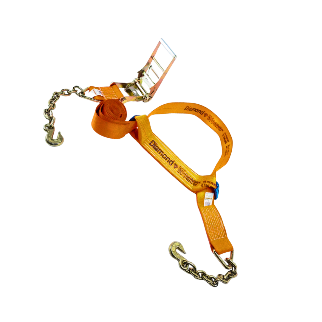 Heavy Equipment Wheel Tie Down - 4" 5,400 lbs Diamond Weave