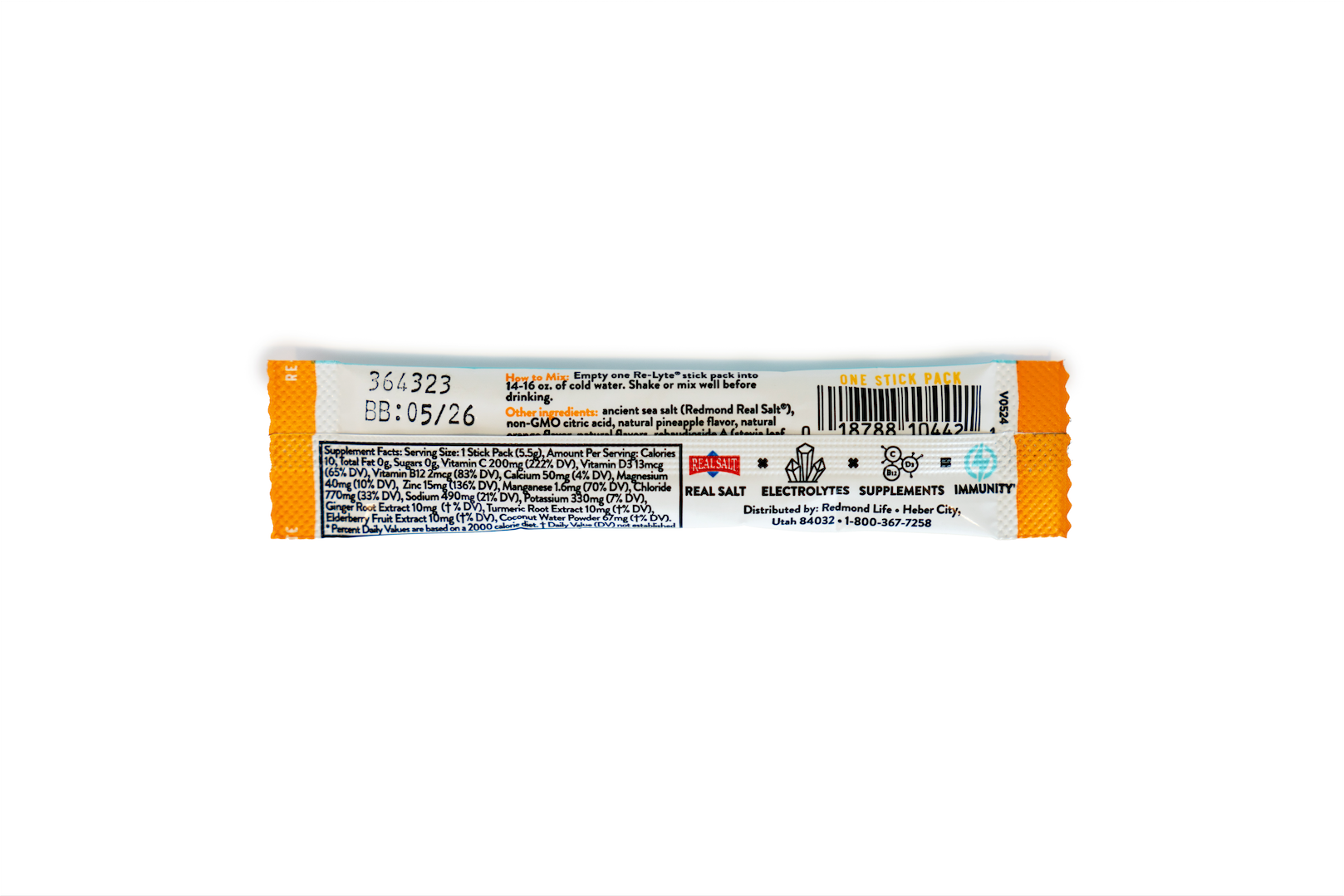 Immunity Electrolyte Powder Sample Stick Pack