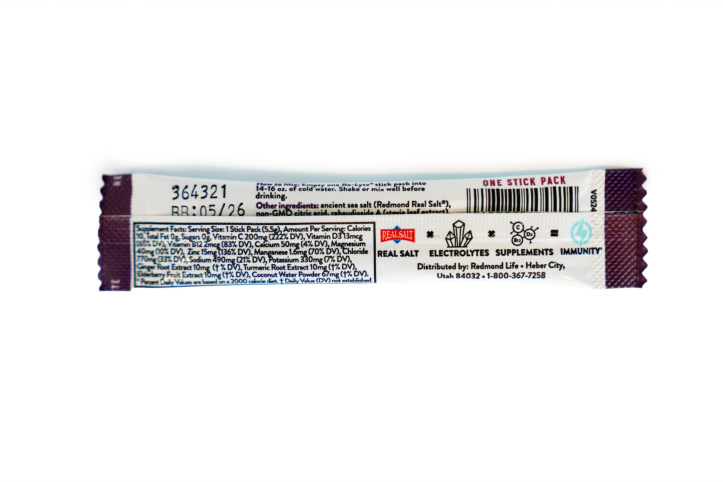 Immunity Electrolyte Powder Sample Stick Pack