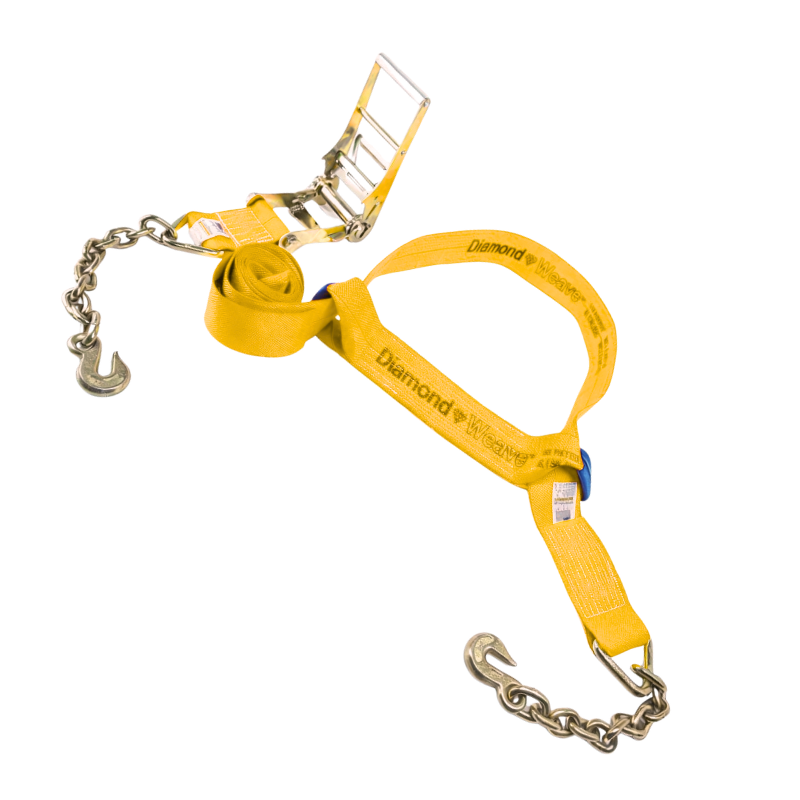 Heavy Equipment Wheel Tie Down - 4" 5,400 lbs Diamond Weave