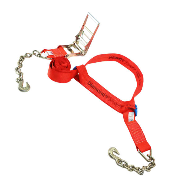 Heavy Equipment Wheel Tie Down - 4" 5,400 lbs Diamond Weave