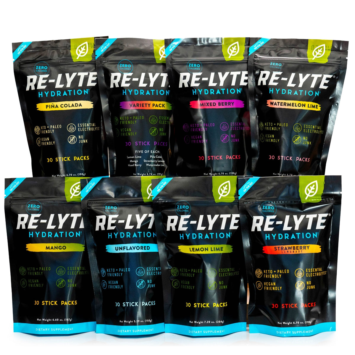 Hydration Electrolyte Powder Stick Packs