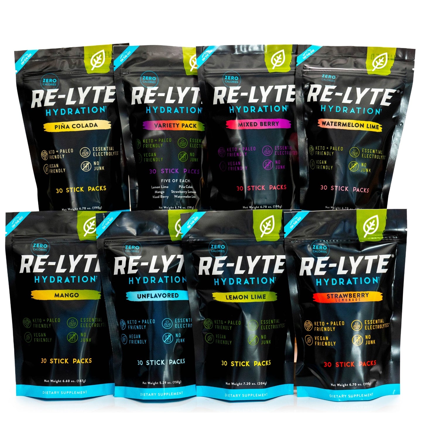 Hydration Electrolyte Powder Stick Packs
